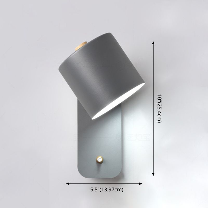 Zylindermetall-Lesen Wandleuchten 1 Licht moderne Wandhalterung für Schlafzimmer