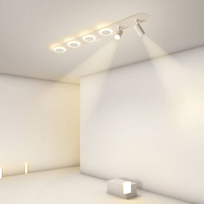 Luz de techo de semi-ras de LED rectangulares en blanco en simplicidad moderna Montaje a ras de hierro forjado con sombra acrílica