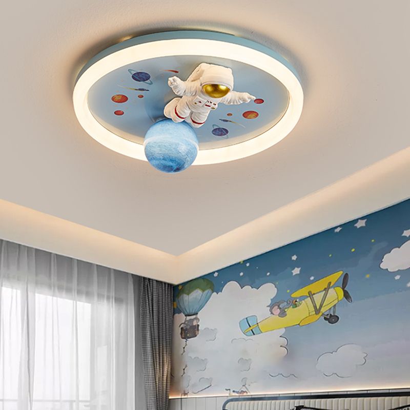 Modern Ceiling Lamp Colorful LED Flush Mount Light Fixture with Acrylic Shade for Bedroom