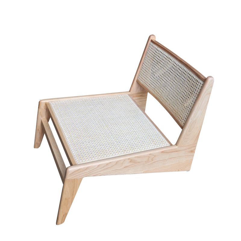 Living Room Wood Solid Wood Frame Basic Four Leg Woven Back Lounge Chair