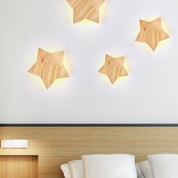 Illuminazione a led in legno di legno creativo forma a forma di illuminazione ambientale per camera da letto