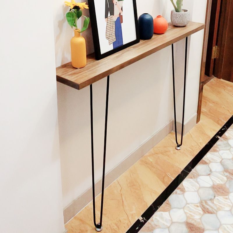 Contemporary Console Table Pine Solid Wood Rectangle Console Table