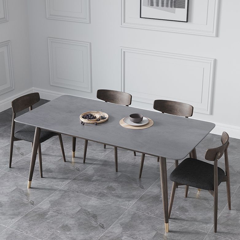 Table à manger de cuisine en pierre fritrée moderne