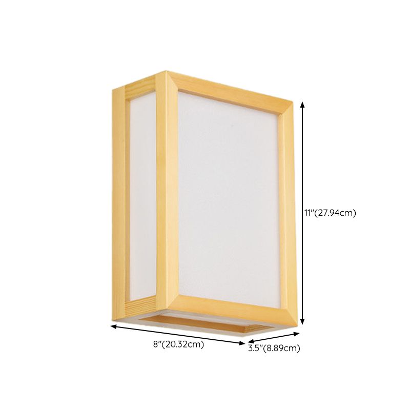 Rectangle Wall Lighting Modern Wood Wall Sconces for Bedroom
