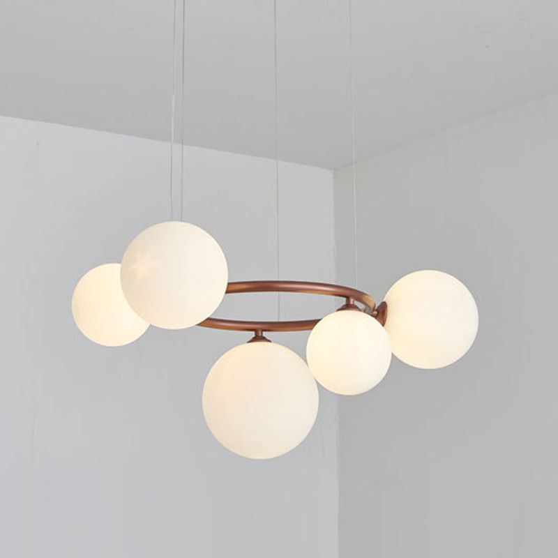 Blown Glass Globe Chandelier Modern Stylish Dining Room Hanging Light