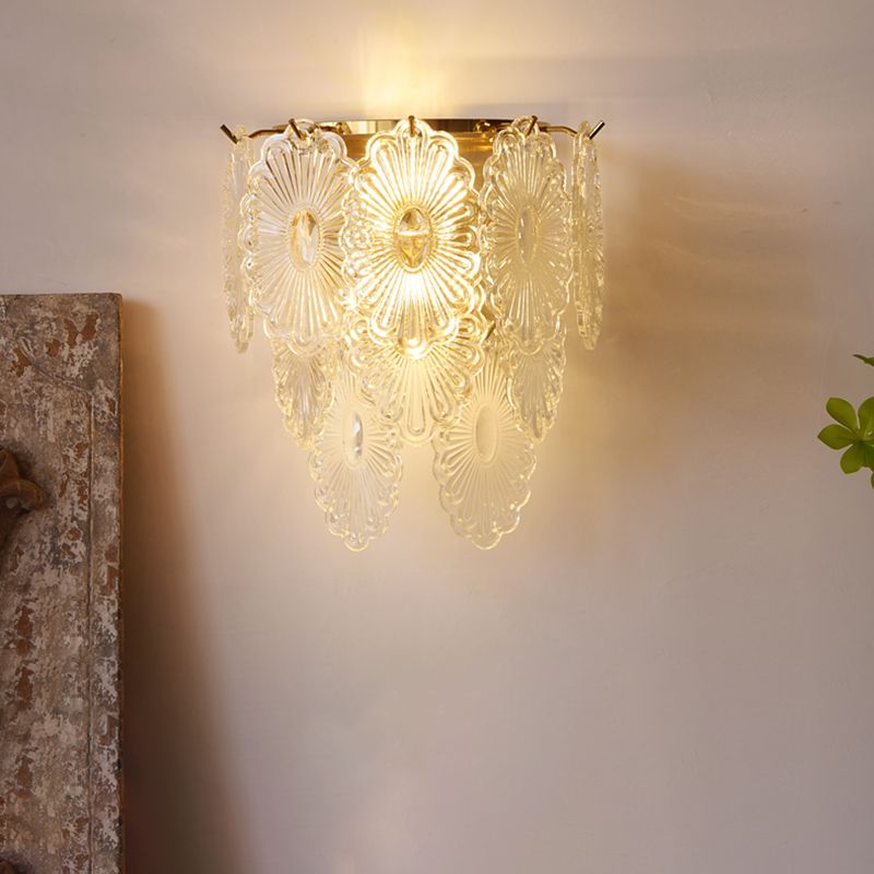 Wall Light Fixture Modern Style Glass Shaded Wall Mount Lighting