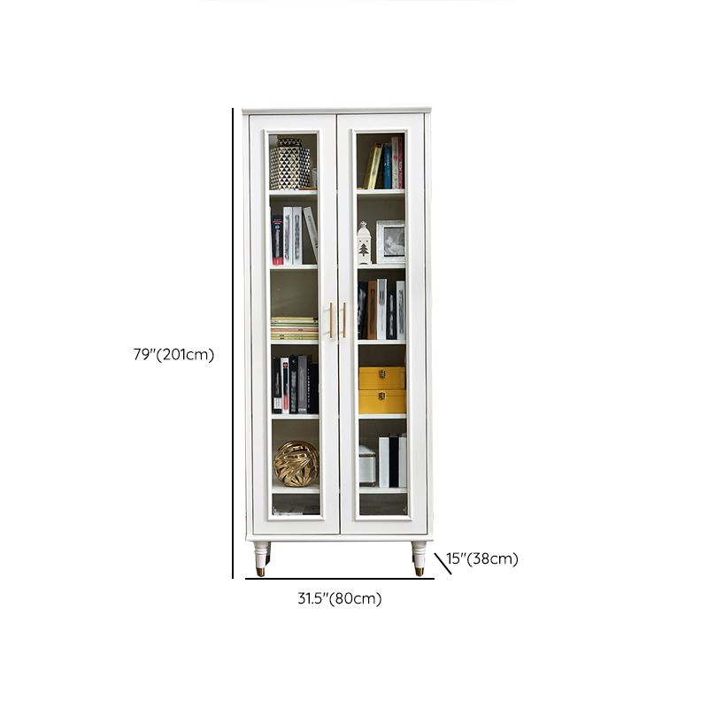 Modern Style  Bookshelf Closed Back Standard Engineered Wood Bookcase in White