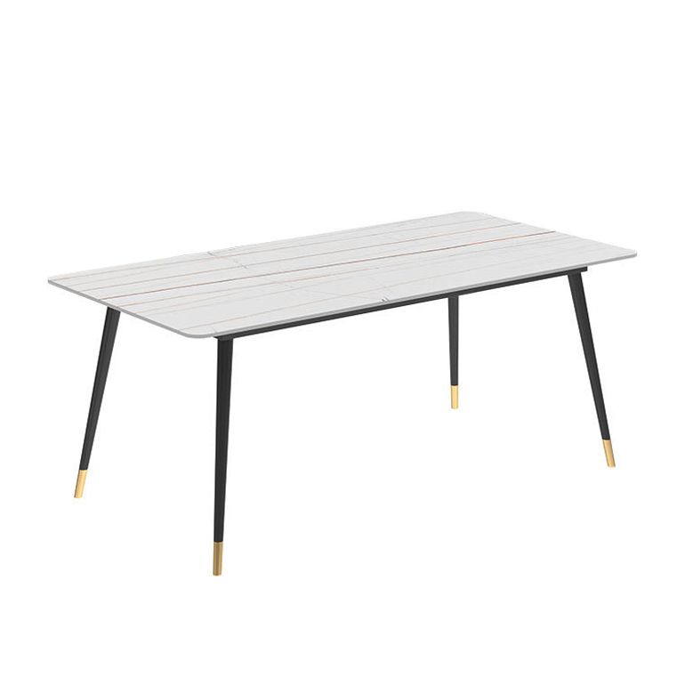 Stone Dining Table Contemporary Dining Table with 4 Black Legs