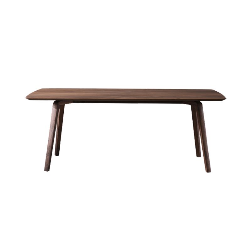 Contemporary Dark Brown Rectangular Wooden Dining Table with 4 Foot