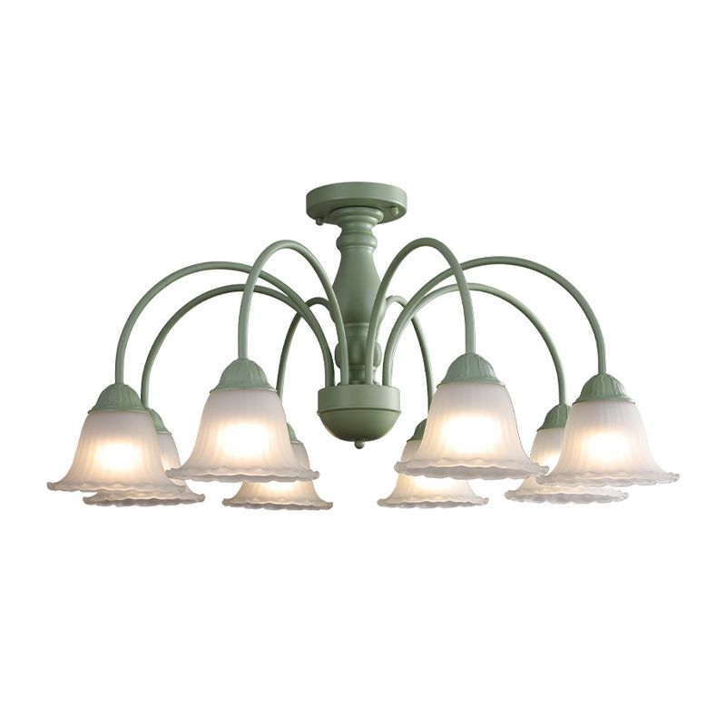 Modern Ceiling Lamp Metal Flush Mount Light Fixture with Glass Shade for Bedroom