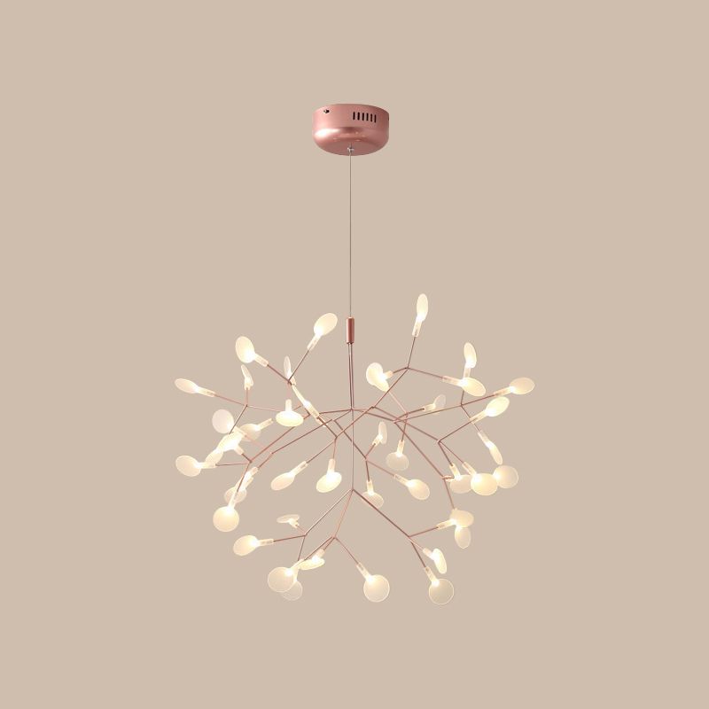 ACRILICO RANAMENTO TREE LUCE PENDANTE CHE SEMPLICE LAMAGGIO DEL BACCHIO DI LED in oro rosa
