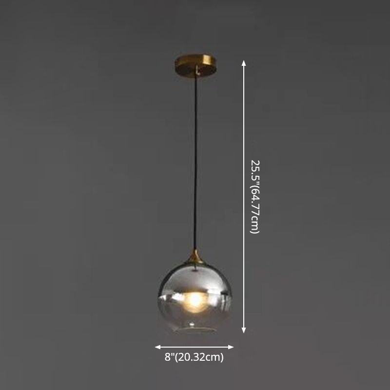 Contemporary Sphere Pendant Lights Blown Glass Hanging Pendant Lights for Bedroom