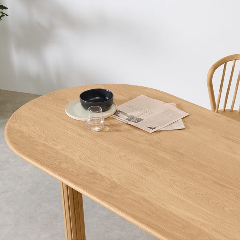 Modern Style Dining Oval Table Dining Wooden Table for Restaurant with Wood Legs