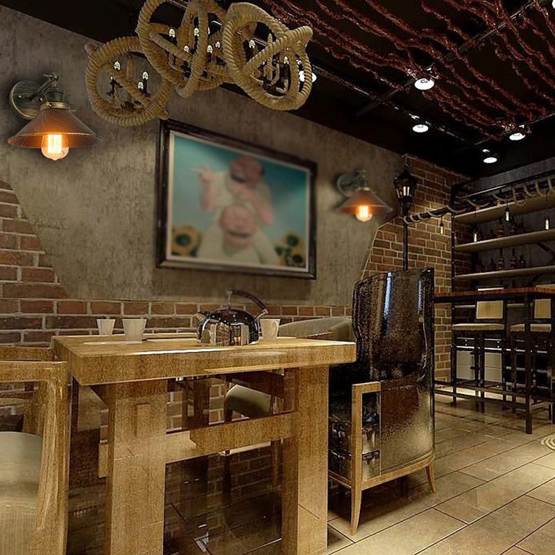 Metal Cone Wall Lighting Fixtures Industrial Style 1 Light Wall Lamps