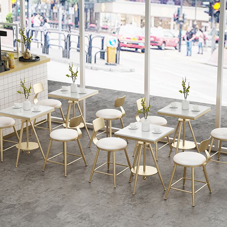 Nordic Style Upholstered Counter Height Stool Round Armless Stools