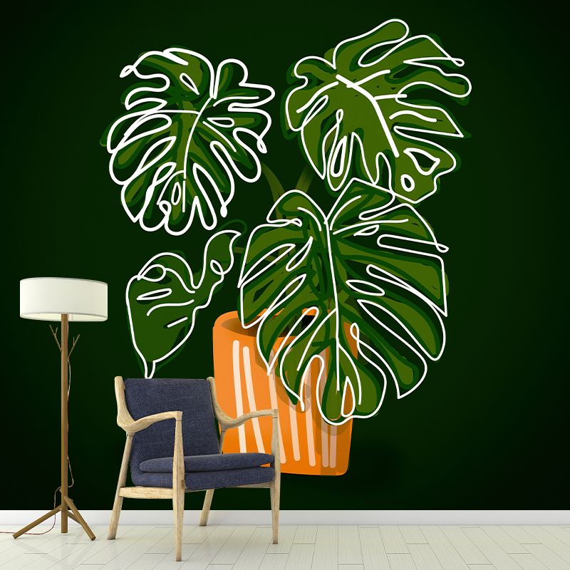 Mural Wallpaper Plant Illustration Environment Friendly Bedroom Wall Mural