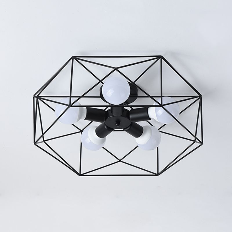 Retro Flush Mount Ceiling Light Caged Ceiling Lamp for Bedroom