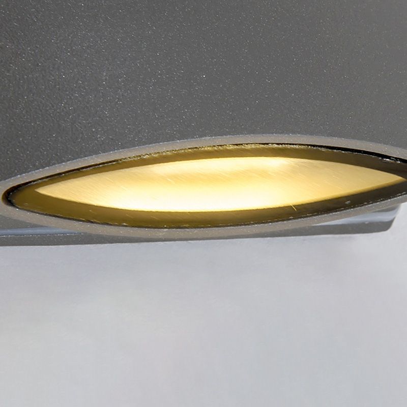 Lumière murale ronde extérieure en aluminium contemporain applique noire luminaire en chaud / blanc