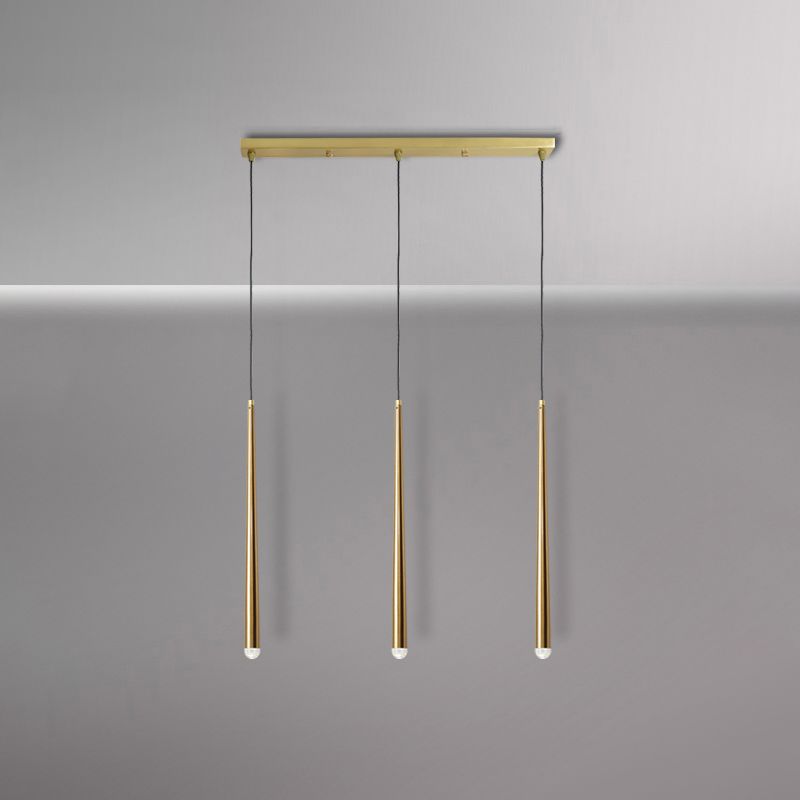 Modern Style Line Shade Hanging Light Metal Multi Light Pendant Lamp for Bedroom