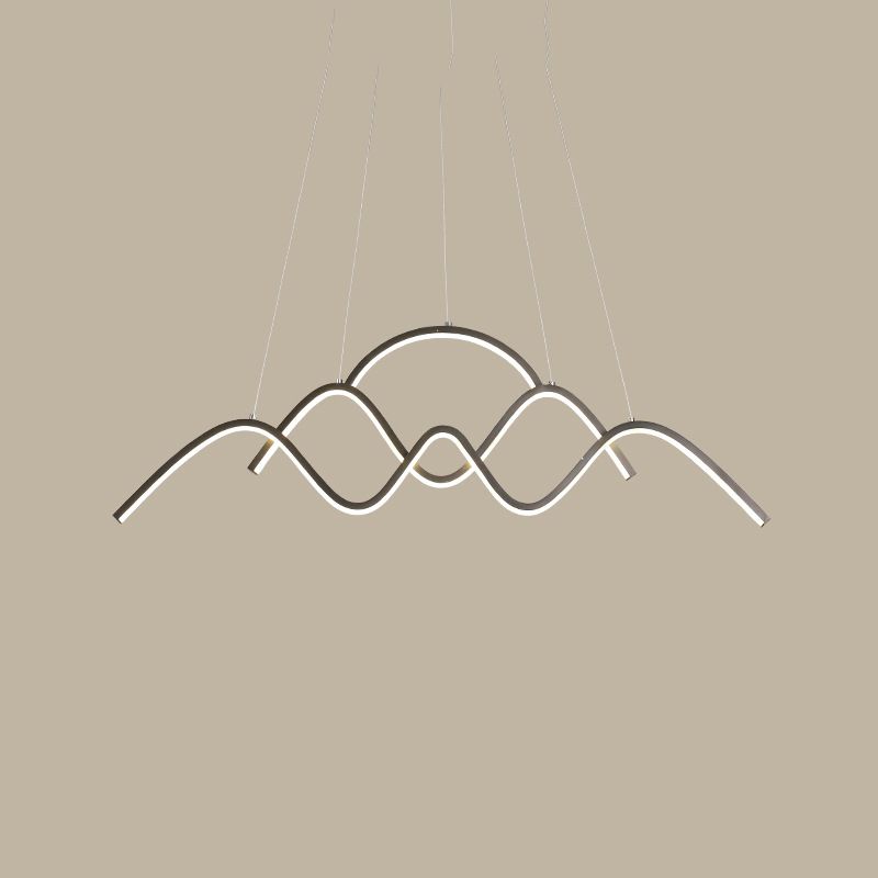 3 Light LED Linear Ceiling Chandelier Postmodern Dining Room Pendant Light