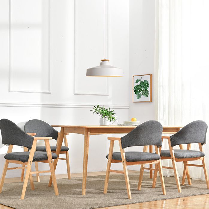Silla de comedor de madera de estilo moderno con respaldo abierto, sillón lateral de comedor para cocina