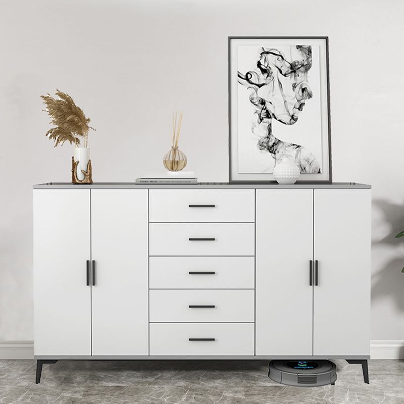 Modern Wooden Accent Cabinet with Black Straight Legs Storage Cabinet