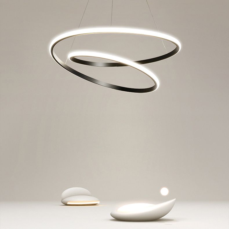 Modern Style 1-Light Suspended Lighting Fixture Acrylic Twist Pendant Chandelier