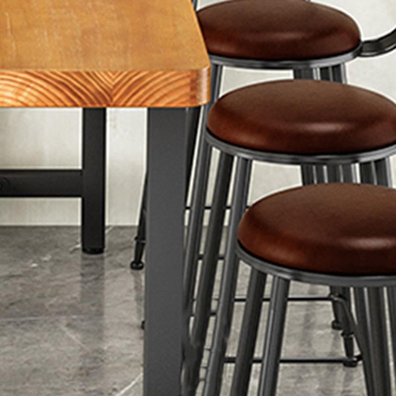 Industrial Rectangle Bar Table Set 1/9 Pieces Solid Wood Bistro Set for Indoor