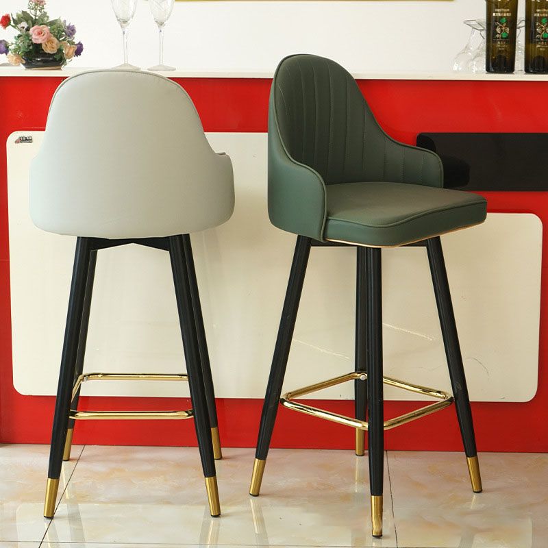 Barhocker im nordischen Stil mit PU-Ledersitzen, Thekenhocker, 2er-Set