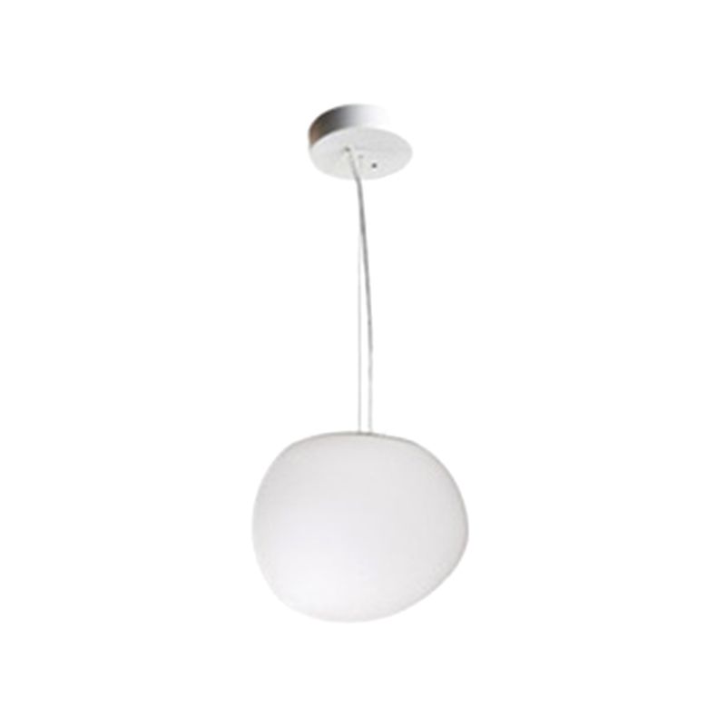 Wit kiezelvormige glazen ophanging Licht Moderne stijl Minimalisme Corridor Verlichtingsarmatuur met 70,8 "verstelbare draad