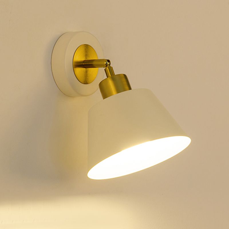 Modern Simple Iron Wall Light Bowl Shape Adjustable Wall Lamp for Living Room