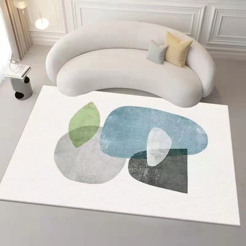Beige Casual Rug Polyester Color Block Rug Stain Resistant Rug for Living Room