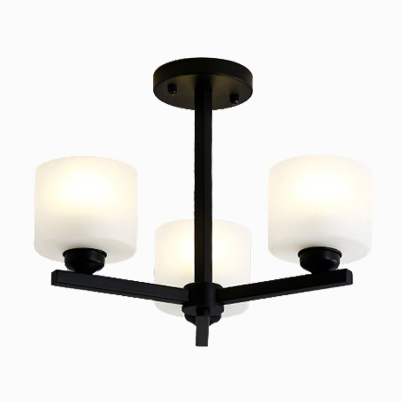 Cylinder Pendant Lights Modernism Glass Pendant Lighting Fixtures in Black