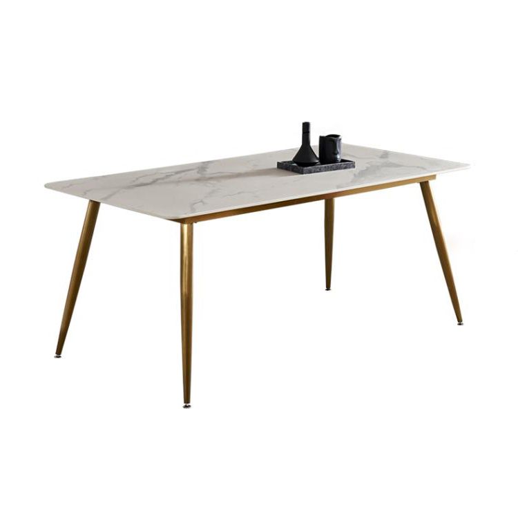 Modern Style Sintered Stone Dining Table with White Fixed Table for Home Use