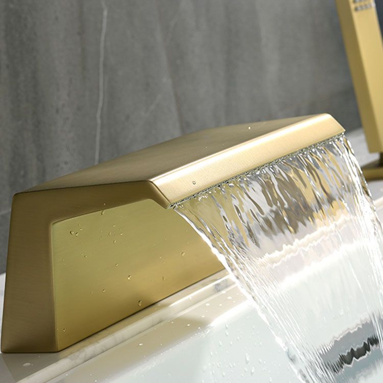 Brass Roman Bathtub Faucet Waterfall Spout Tub Faucet with Hand Shower