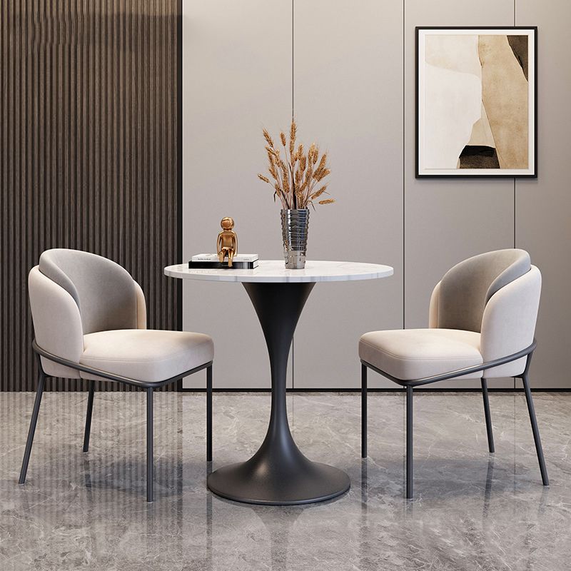 Industrial Style Side Chair Upholstered Armless Dining Chair for Dining Room