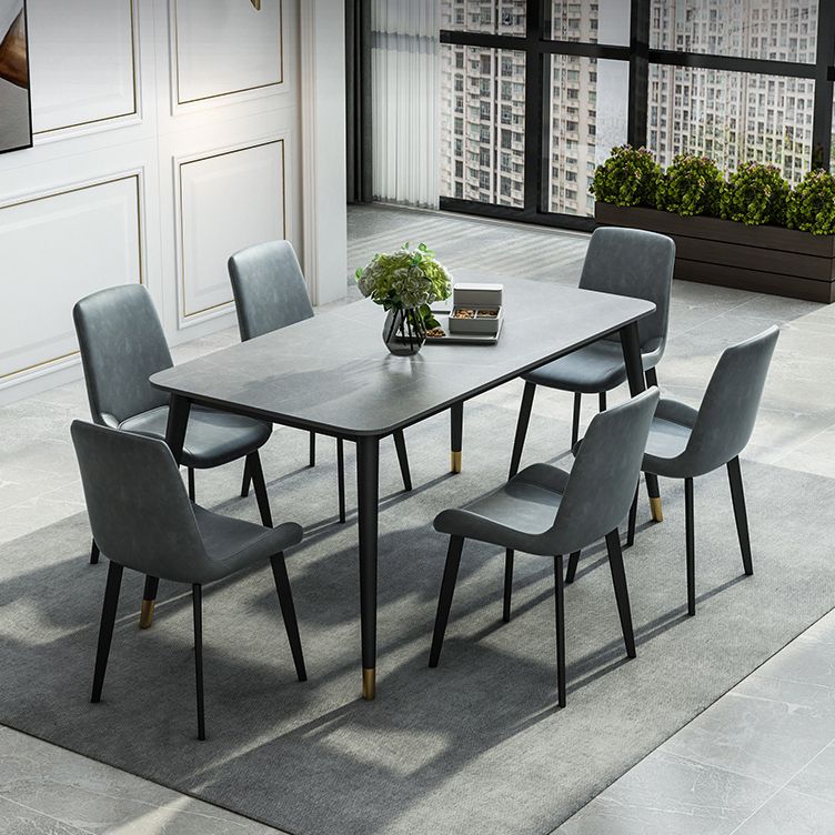 Nordic Style 1/5/7 Pieces Dining Set with Gray Top Kitchen Table Set for Dining Room