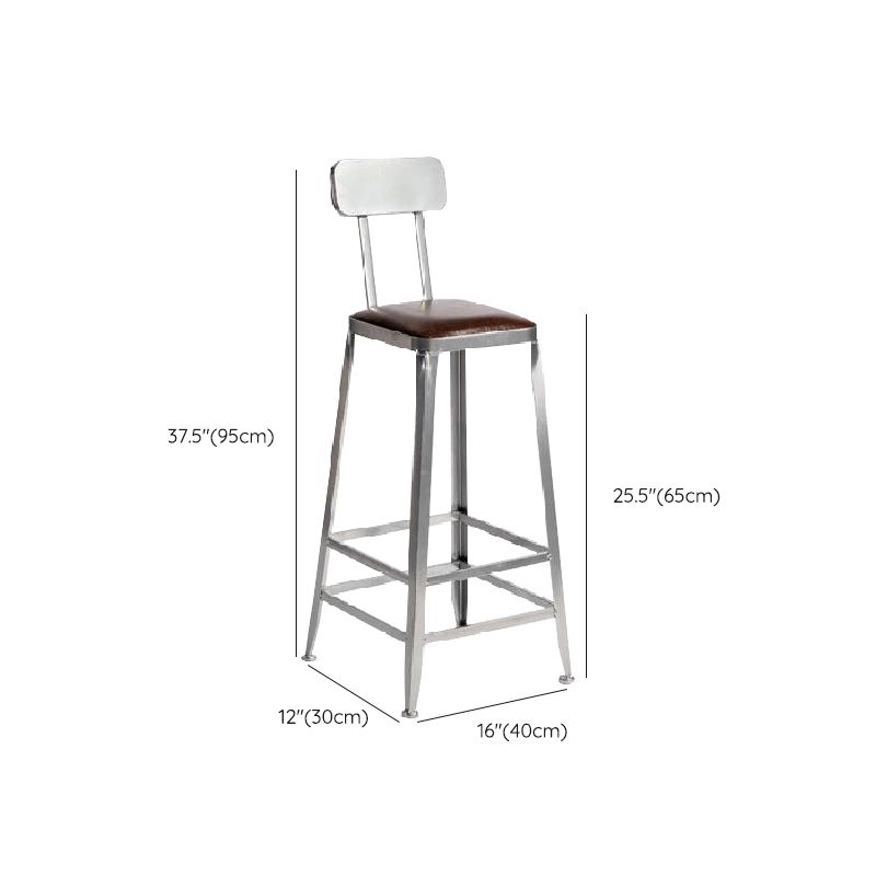Industrial Iron Counter Height Stools Footrest Bar Stool for Indoor