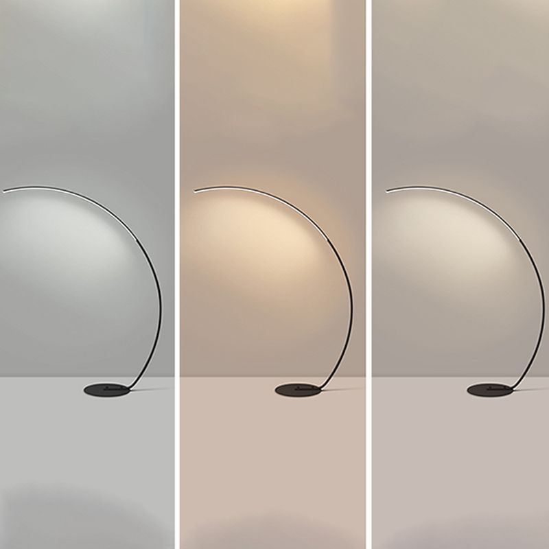 Linear Shape Metal Floor Light Modern Style 1-Light Floor Mount Light