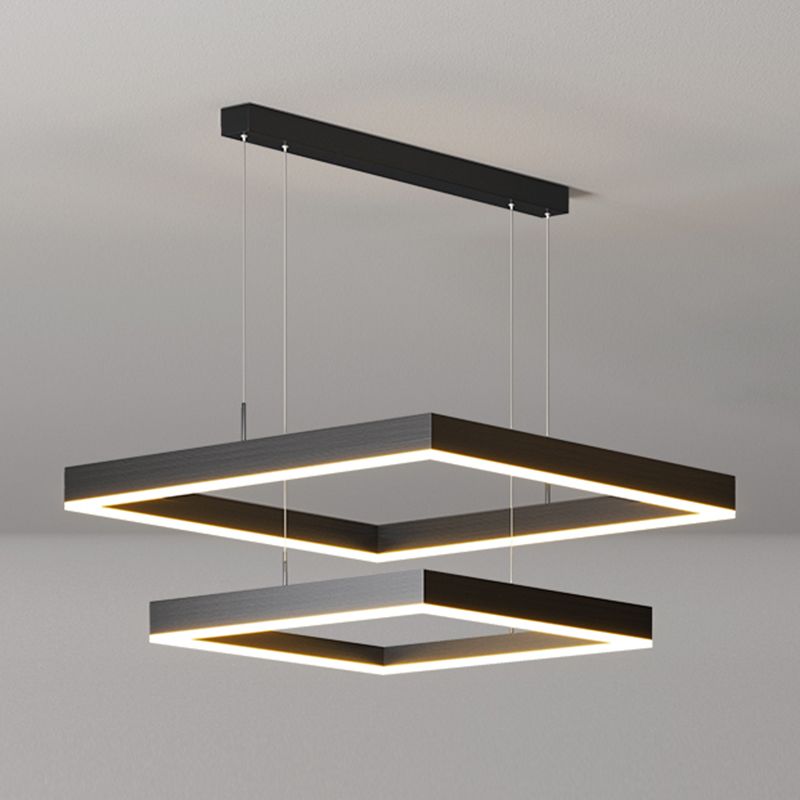 Modern Dining Room Lighting Multiple Squares Chandelier Lighting Fixtures
