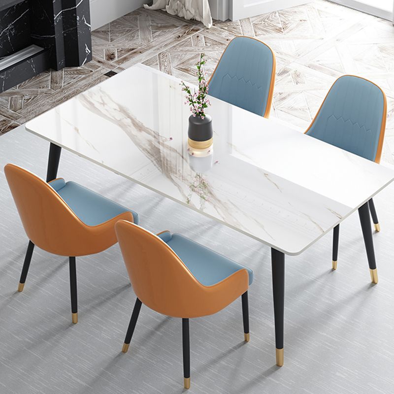 Industrial 4 Legs Dining Table Rectangle Dining Table for Kitchen