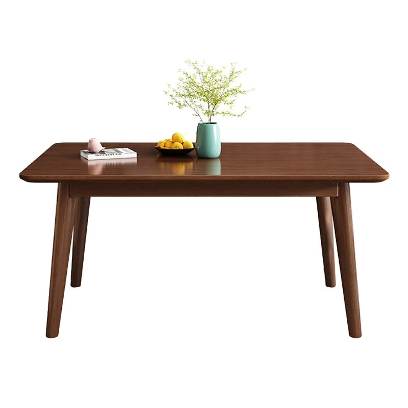 Mesa de comedor de madera sólida de estilo de goma moderno Mesa rectangular con 4 patas para comedor
