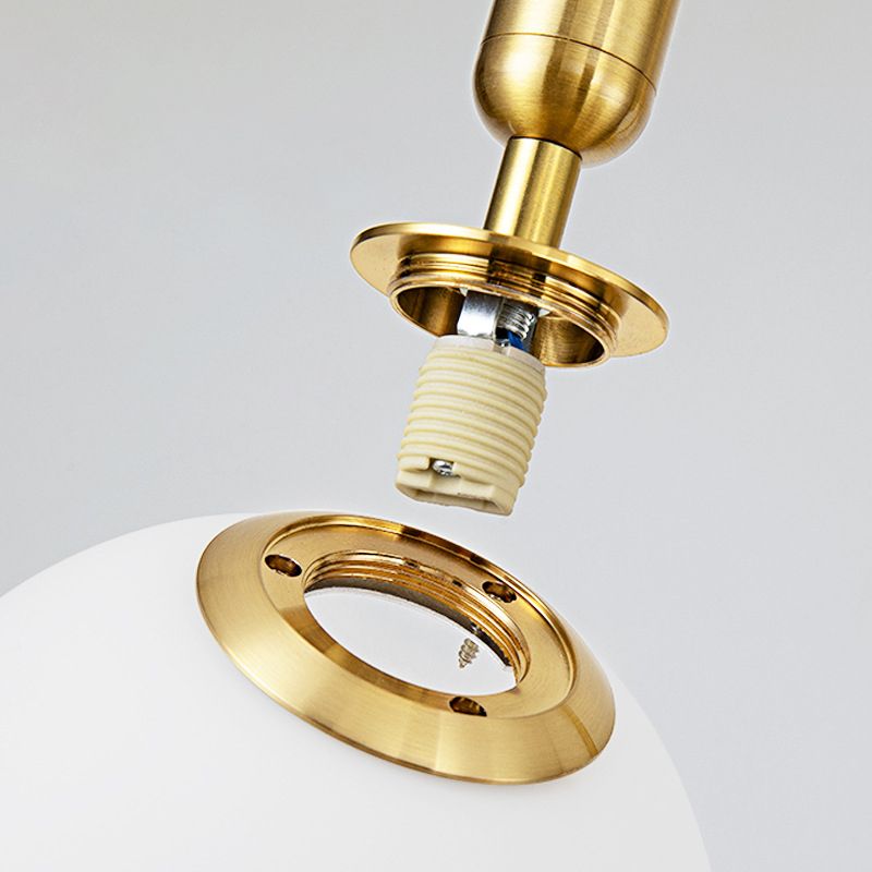 Modern Minimalist  Multiple Globe Shade Pendant Light  Metal Long Hanging Lamp  for Living Room