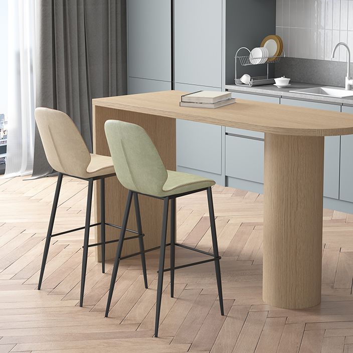 Living Room Industrial Counter Chair Footrest Bucket PU Leather Bar-stools