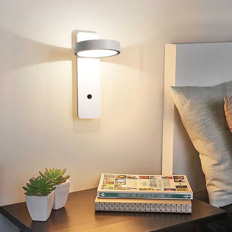 Metal Drum Wall Light Fixture Minimalist 1 Light Wall Lighting for Bedroom