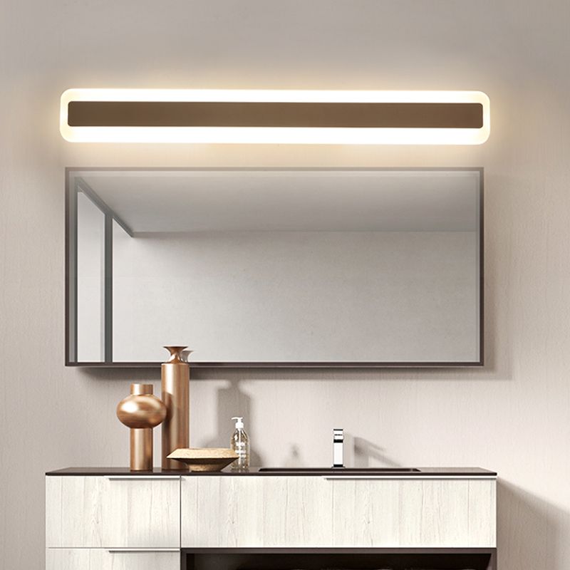 16"/20.5" L LED Washbasin Wall Lighting Modern Silver Vanity Light Fixture with Elongated Metal Shade in Warm/White Light