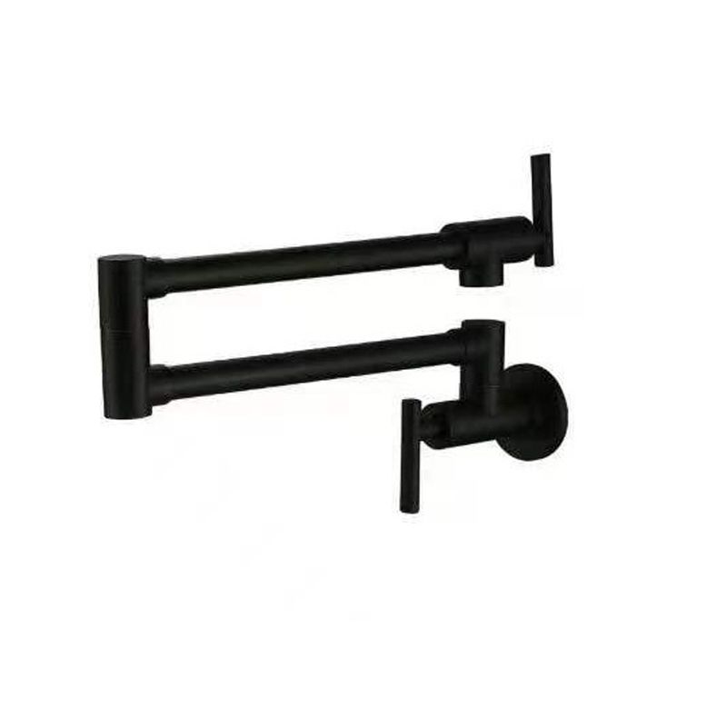 Black Pot Filler Single Lever Handle Modern Swivel 1-Hole Copper Kitchen Faucet