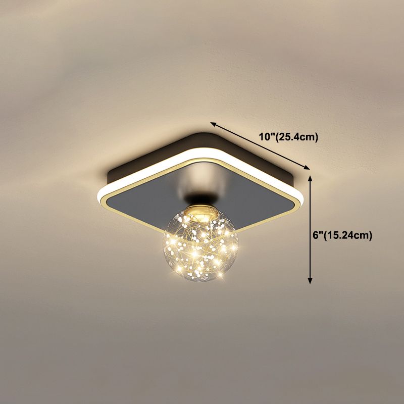 Hallway LED Flush Mount Light Minimalist Starry Glass Ceiling Light