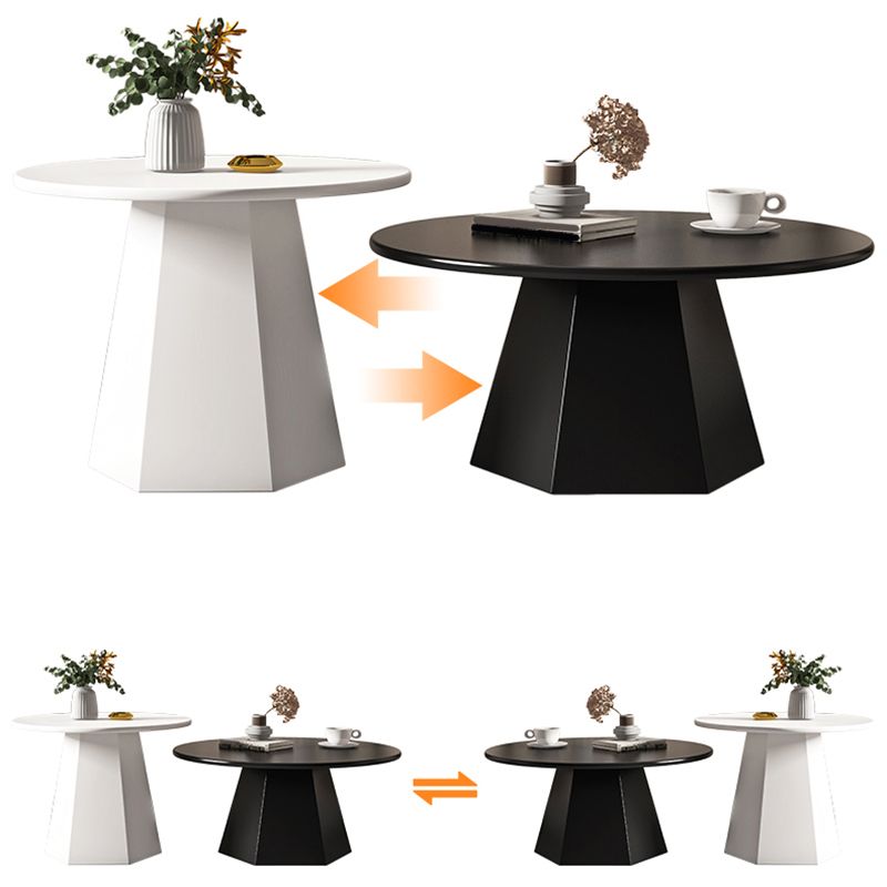 Round Metal Coffee Table Set Pedestal Simple Cocktail Table for Living Room