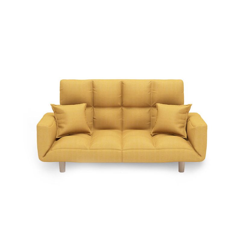 Linen Blend Contemporary Square Sofa Convertible Sofa, 45.66" L X 17.71" W X 25.98" H